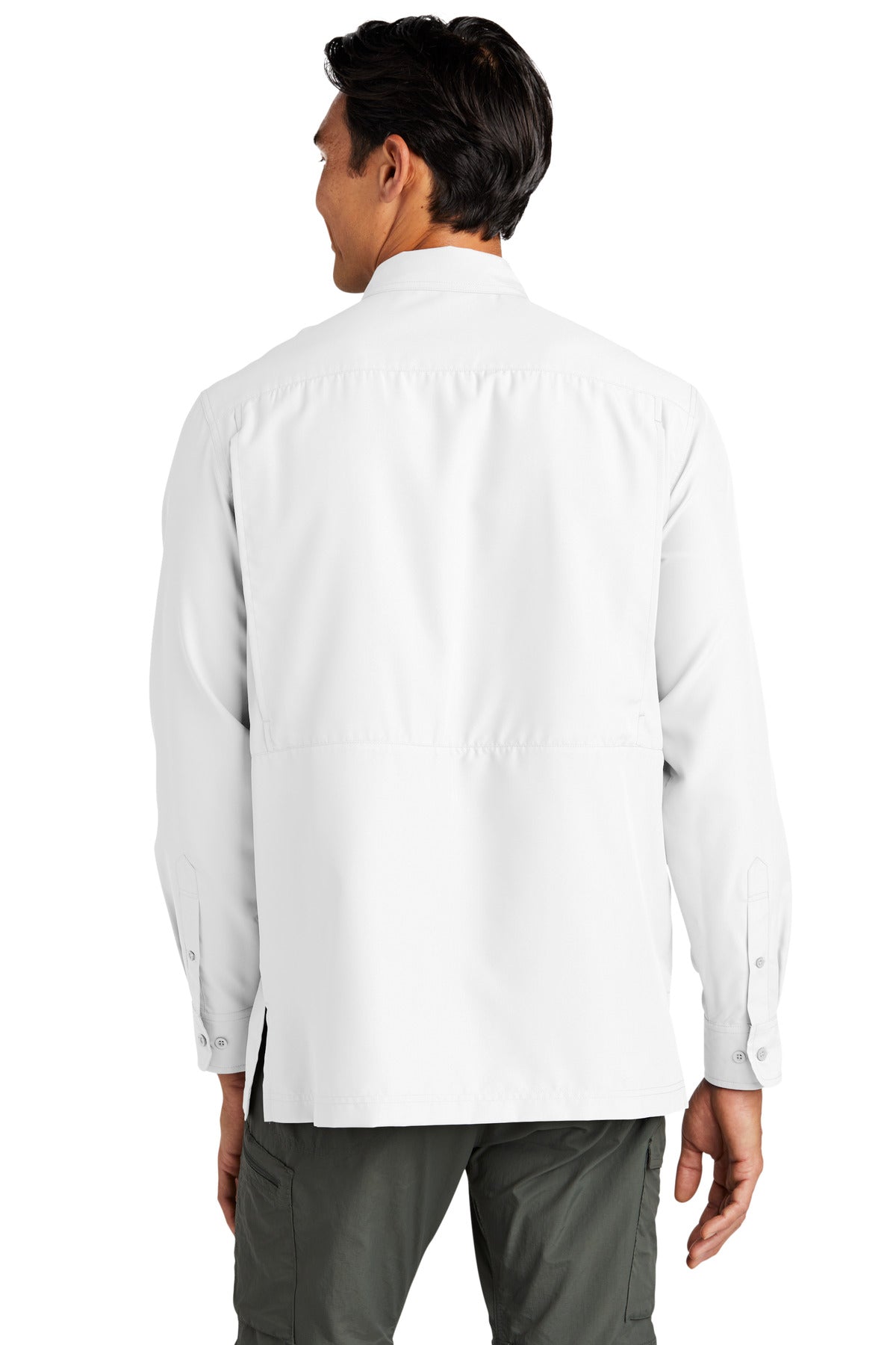 White Port Authority Long Sleeve UV Daybreak Shirt W960 plain