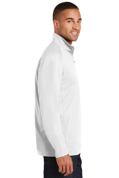 White Port Authority Pinpoint Mesh 1/2-Zip. K806 plain