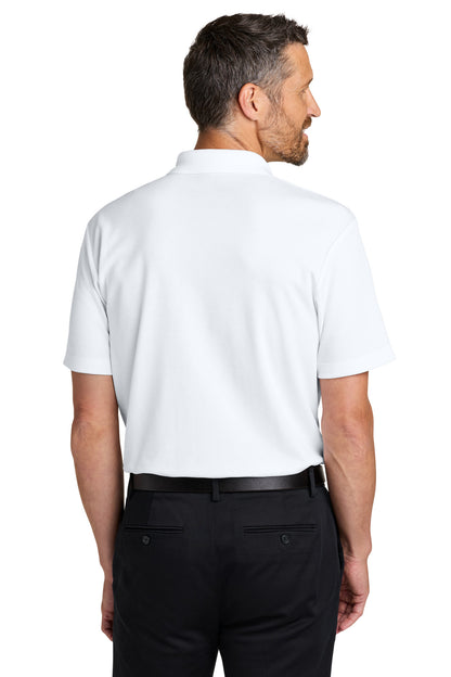 White Port Authority Plaited Pique Polo K620 plain