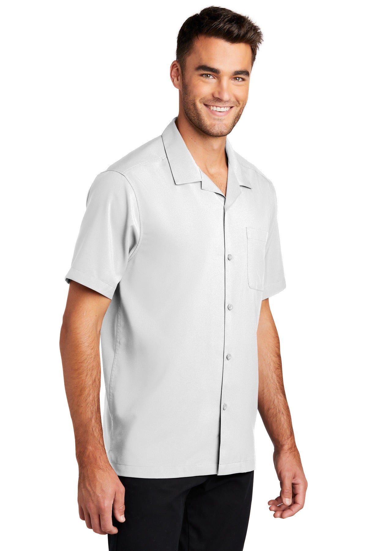 White Port Authority Short Sleeve Performance Staff Shirt W400 plain