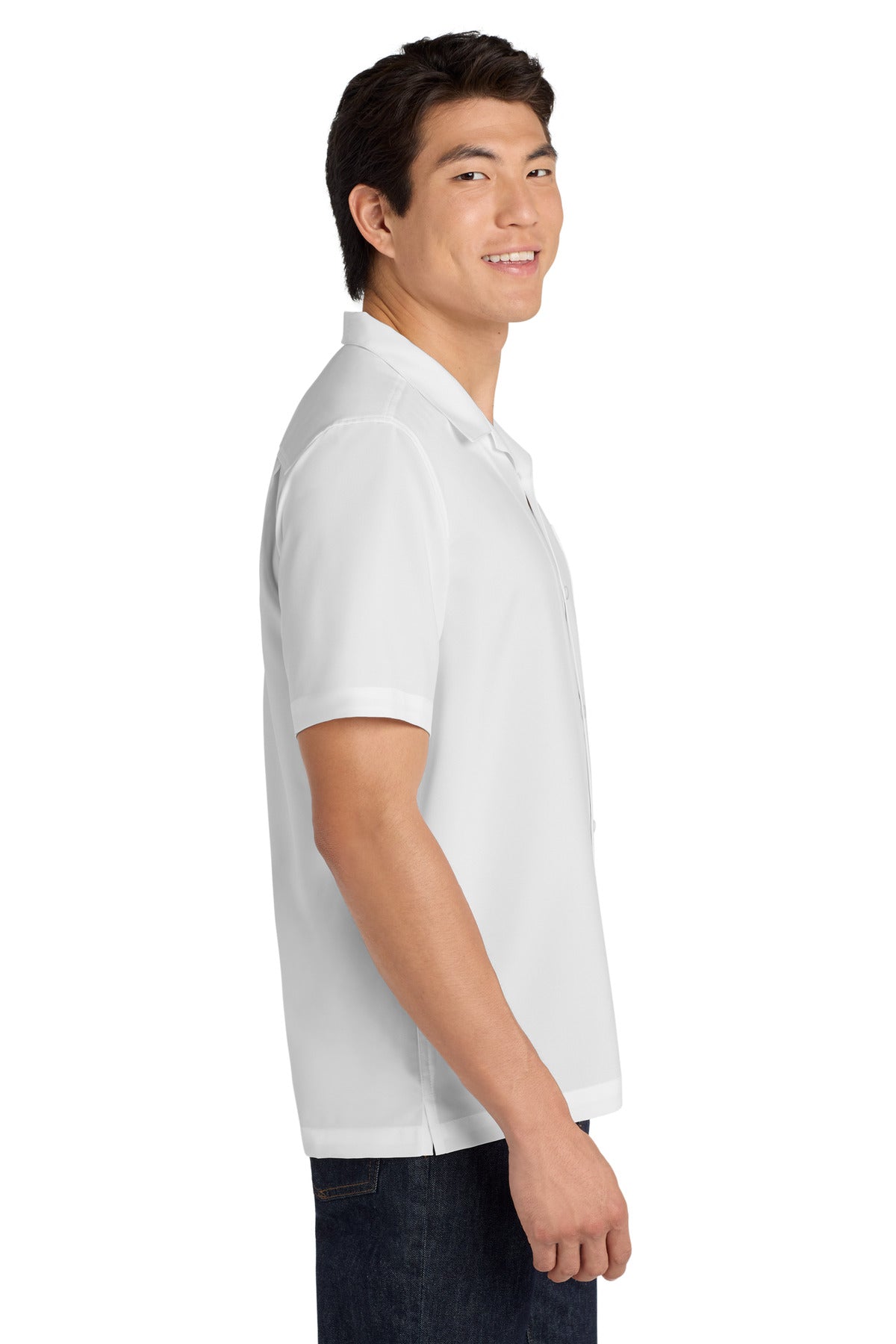White Port Authority Short Sleeve Performance Staff Shirt W400