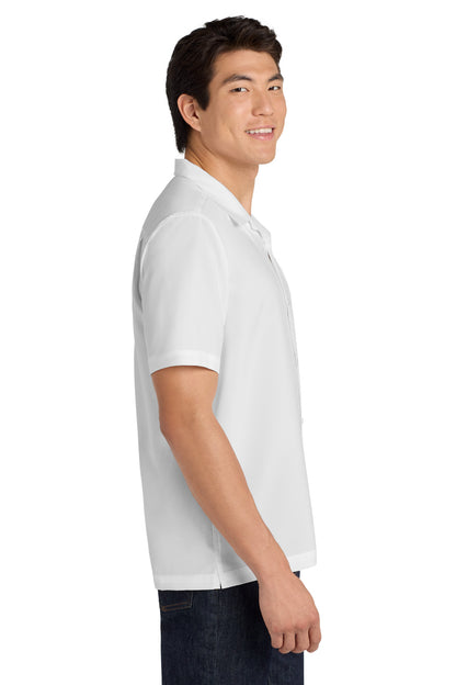White Port Authority Short Sleeve Performance Staff Shirt W400