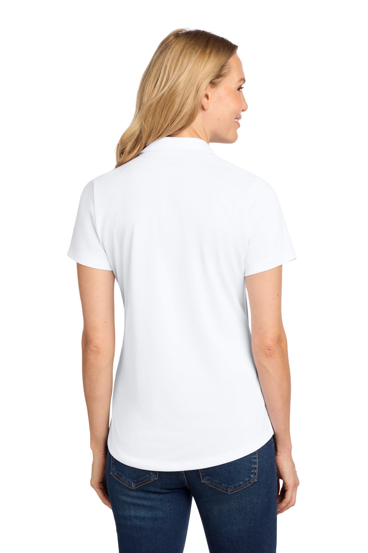 White Port Authority Women's C-FREE Snag-Proof Polo LK864 plain