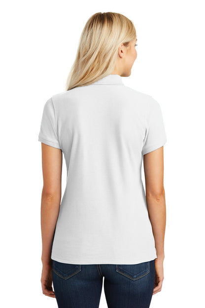 White Port Authority Women's Core Classic Pique Polo. L100 plain