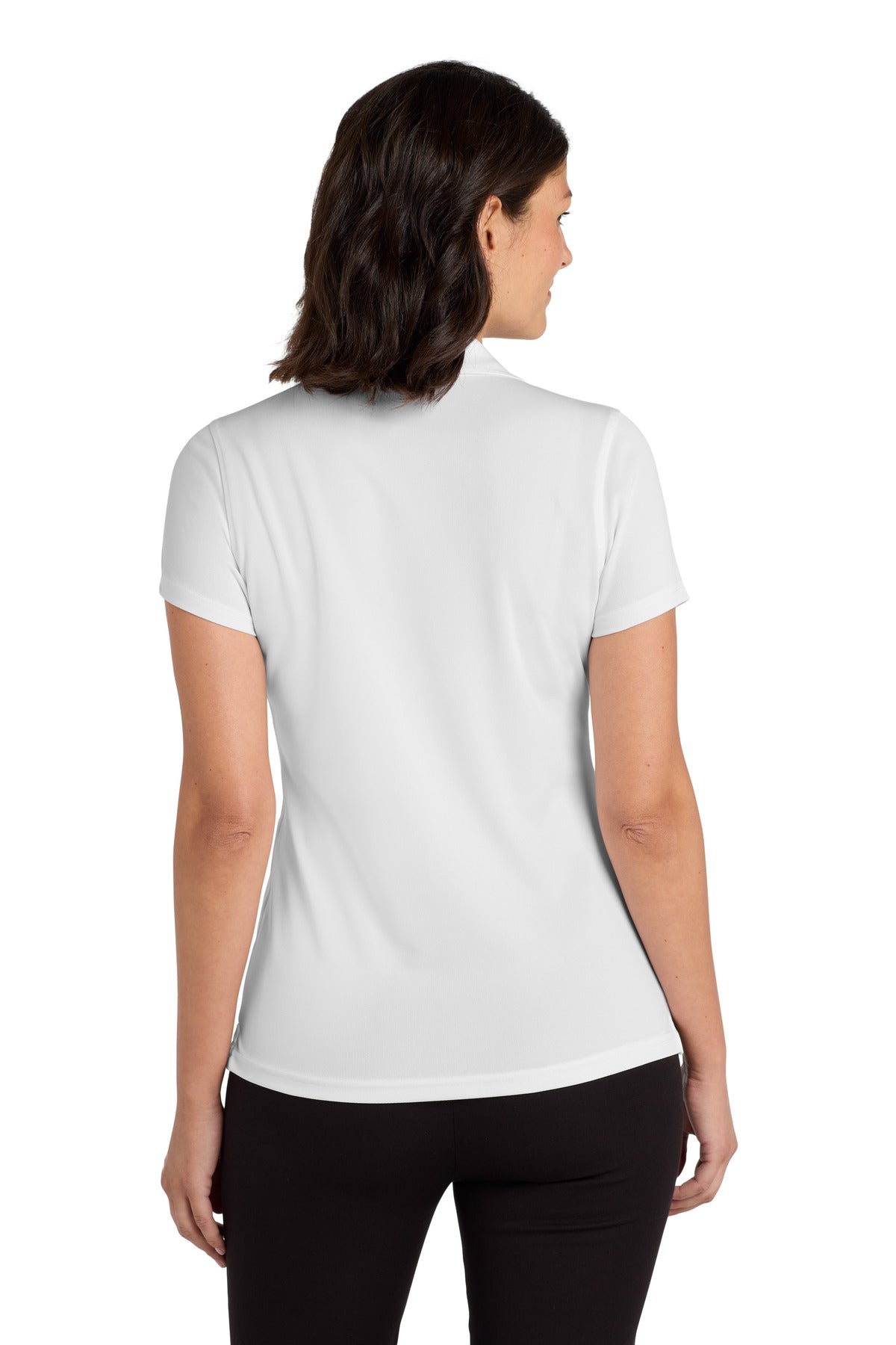 White Port Authority Women's Dry Zone UV Micro-Mesh Polo. LK110 plain