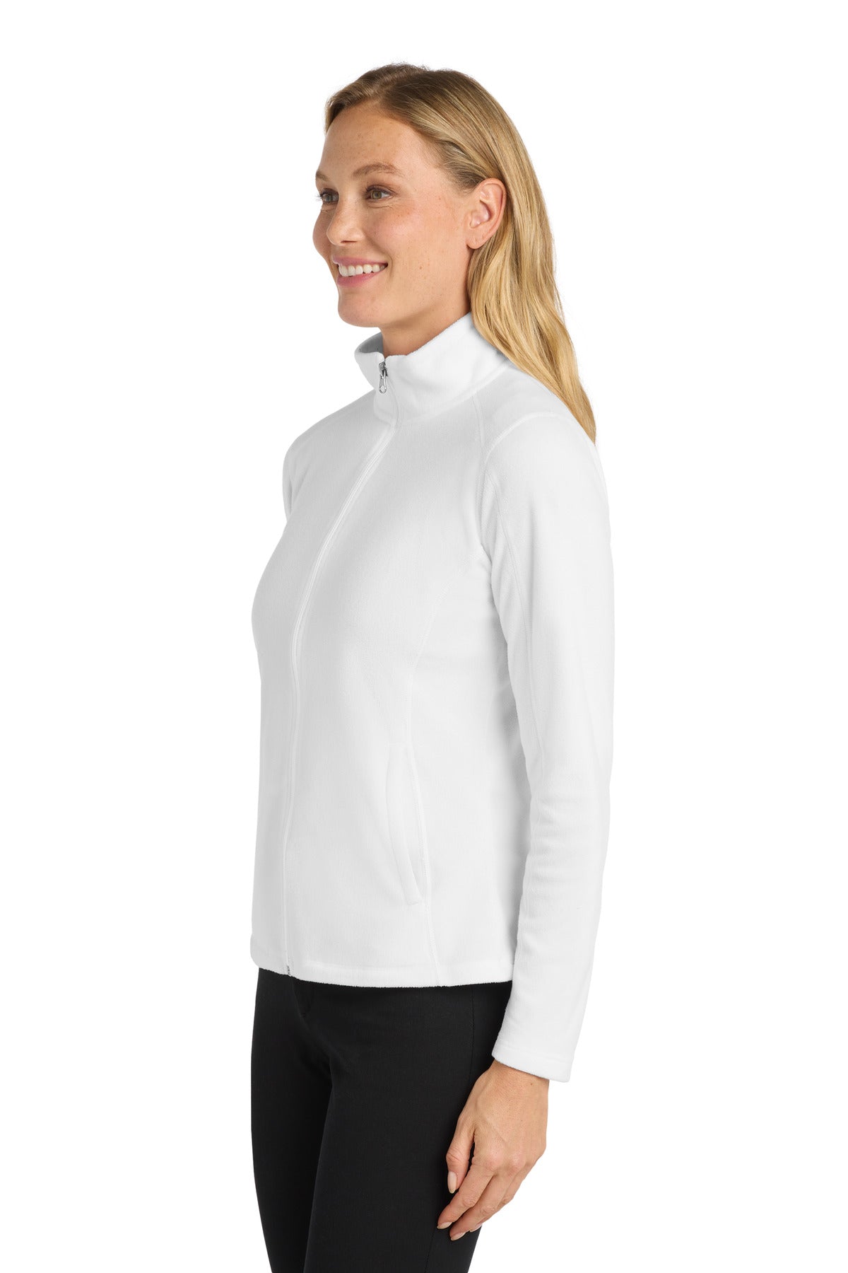 White Port Authority Women's Microfleece Jacket. L223 plain