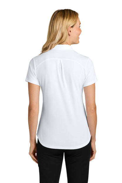 White Port Authority Women's Plaited Pique Polo LK620 plain