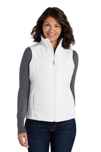 White Port Authority Women's Puffy Vest. L709