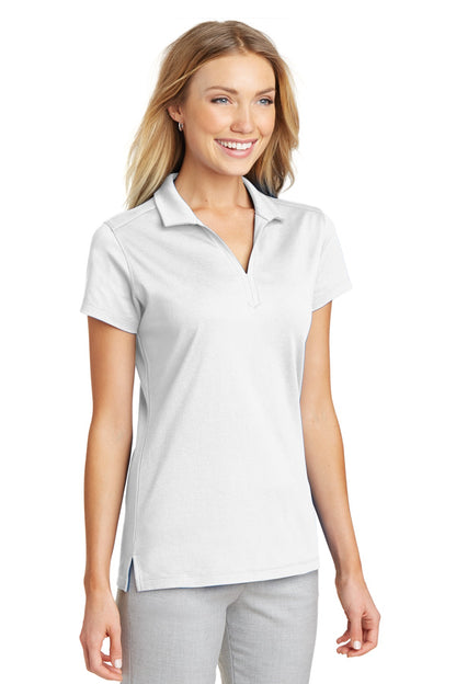 White Port Authority Women's Rapid Dry Mesh Polo. L573 plain