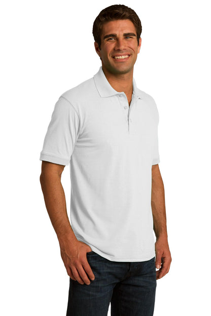 White Port & Co Core Blend Jersey Knit Polo. KP55 plain