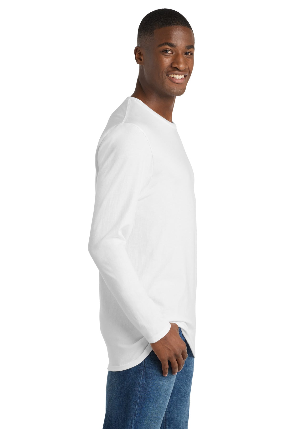 White Port & Co Long Sleeve Bouncer Tee PC600LS plain