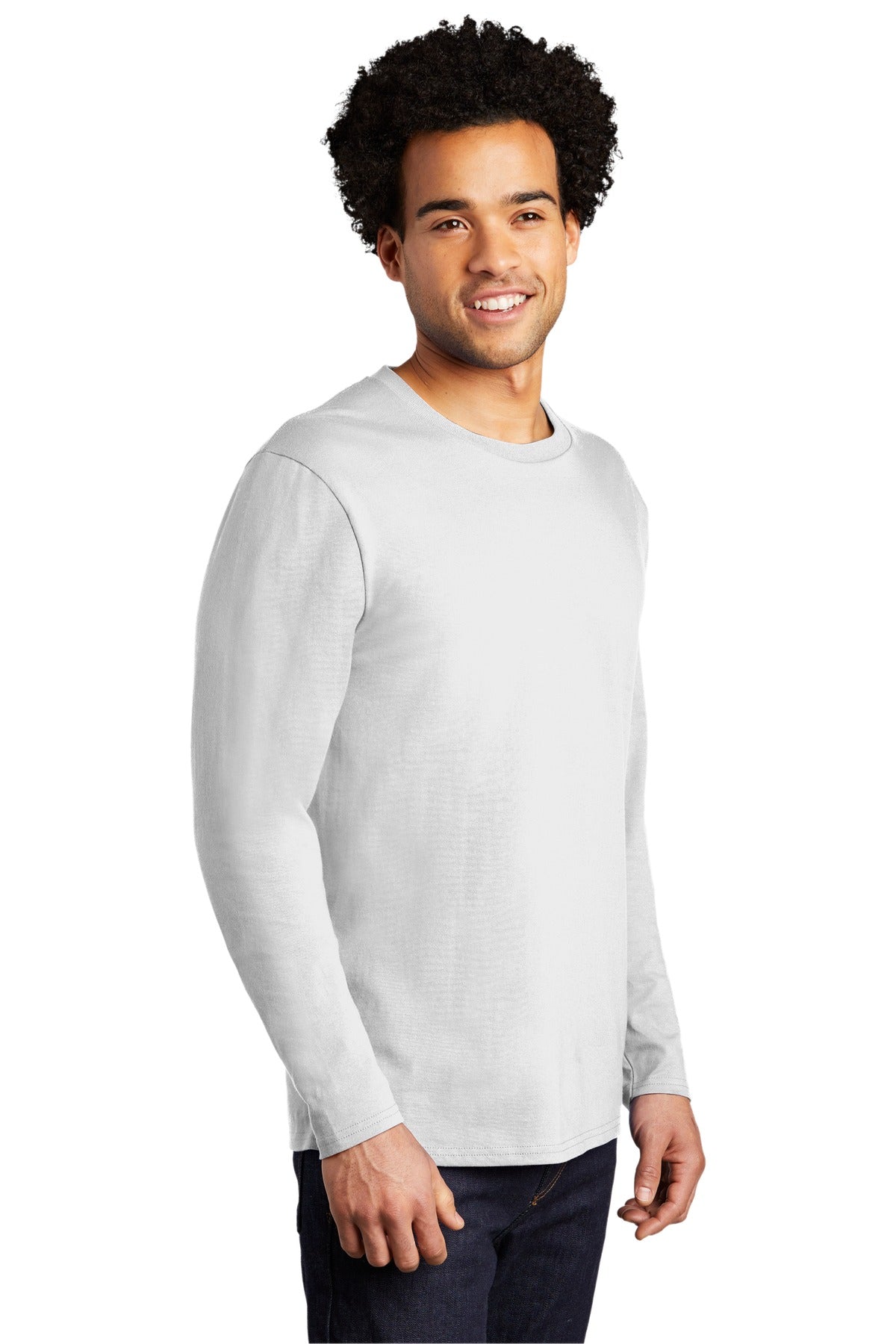 White Port & Co Long Sleeve Bouncer Tee PC600LS plain