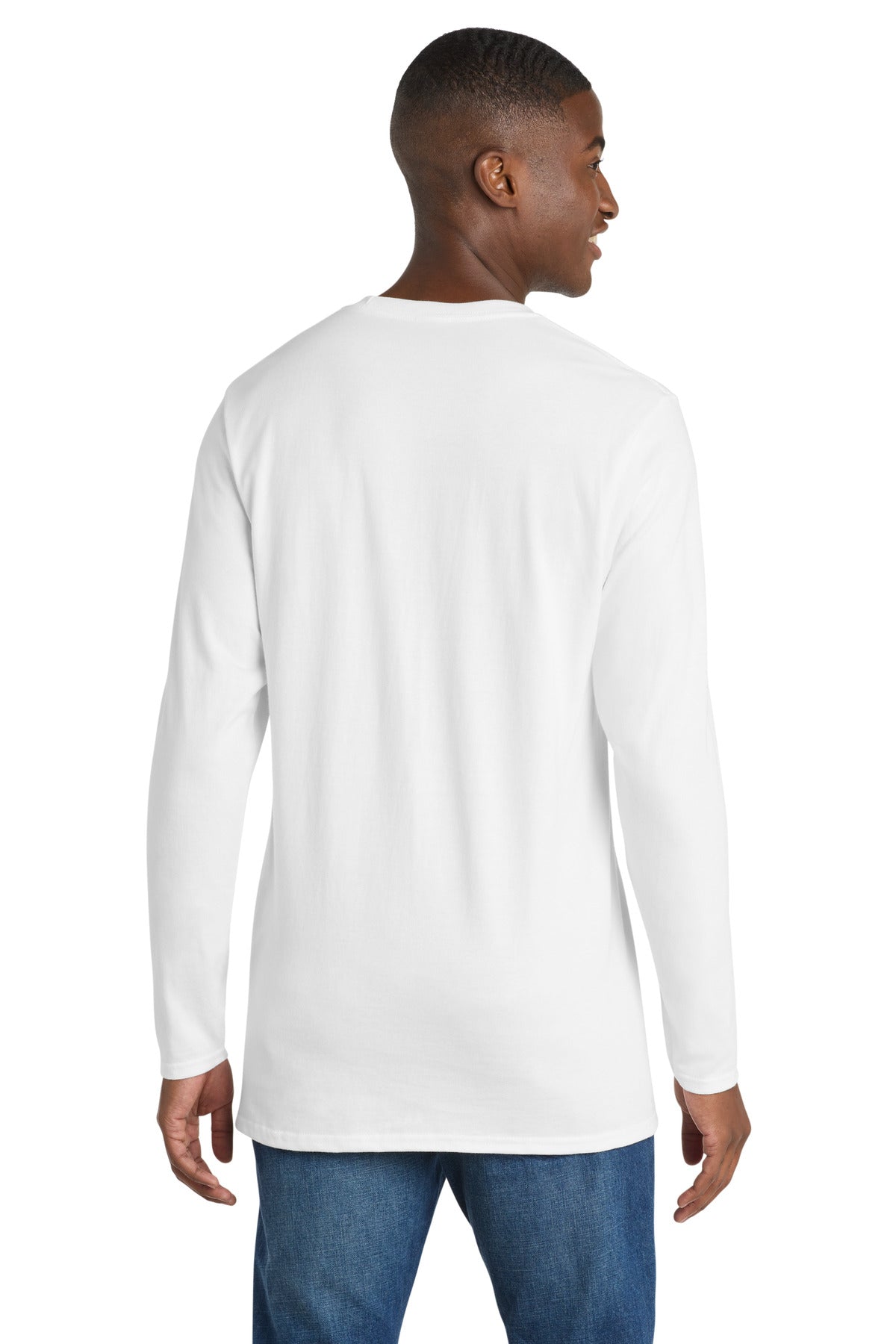 White Port & Co Long Sleeve Bouncer Tee PC600LS plain
