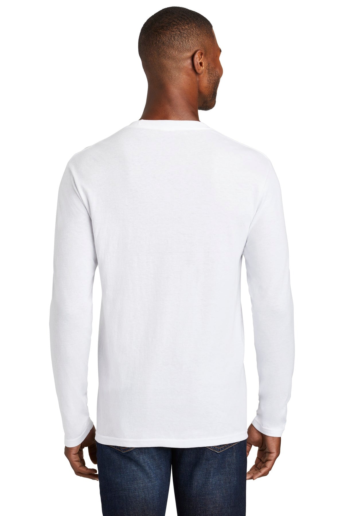 White Port & Co Long Sleeve Fan Favorite Blend Tee. PC455LS plain