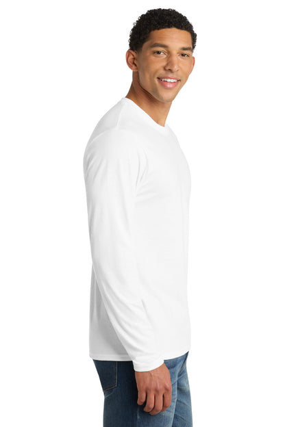 White Port & Co Long Sleeve Fan Favorite Blend Tee. PC455LS plain