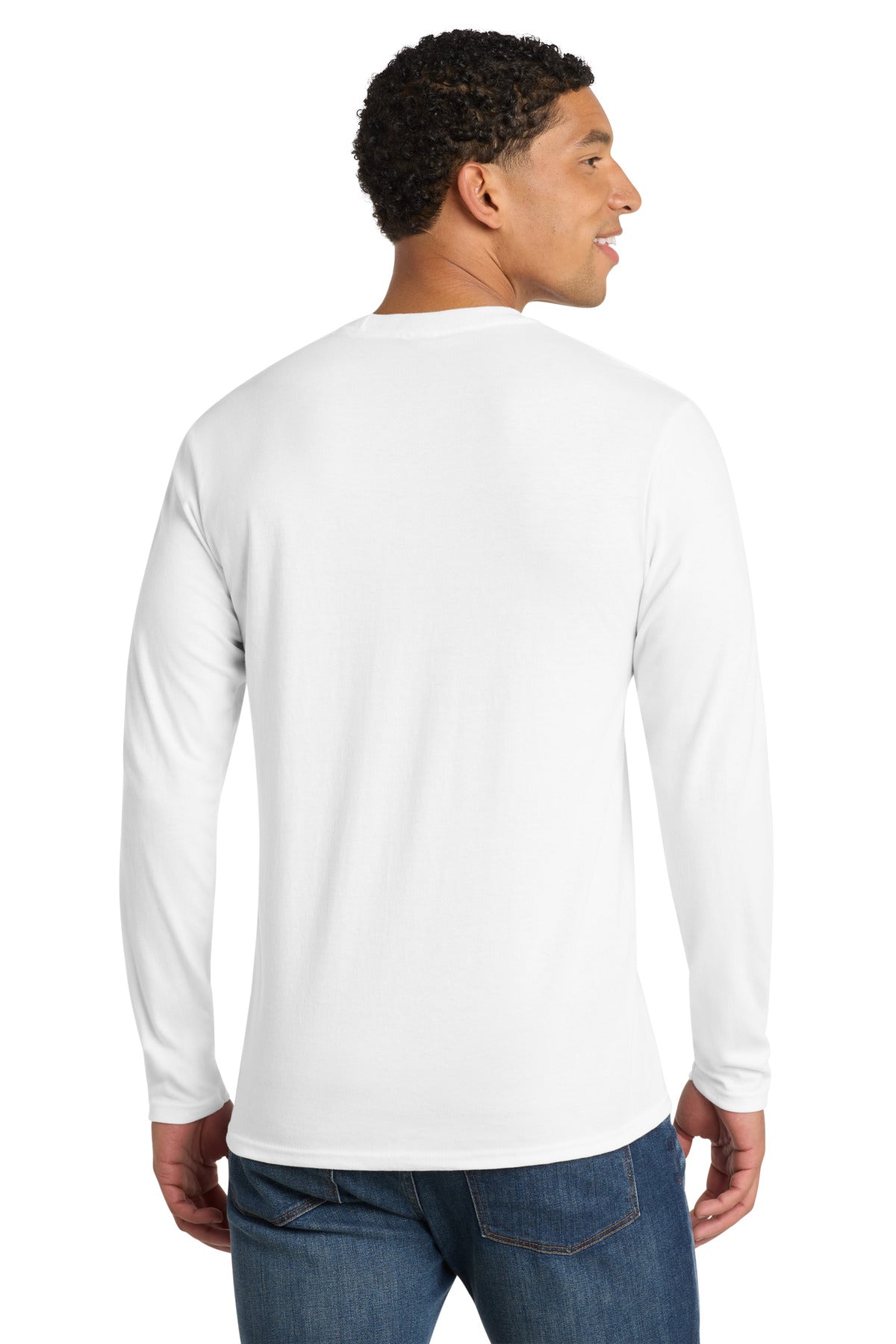 White Port & Co Long Sleeve Fan Favorite Blend Tee. PC455LS plain