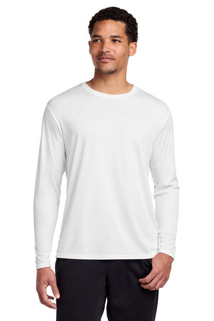 White Port & Co Long Sleeve Performance Tee. PC380LS plain