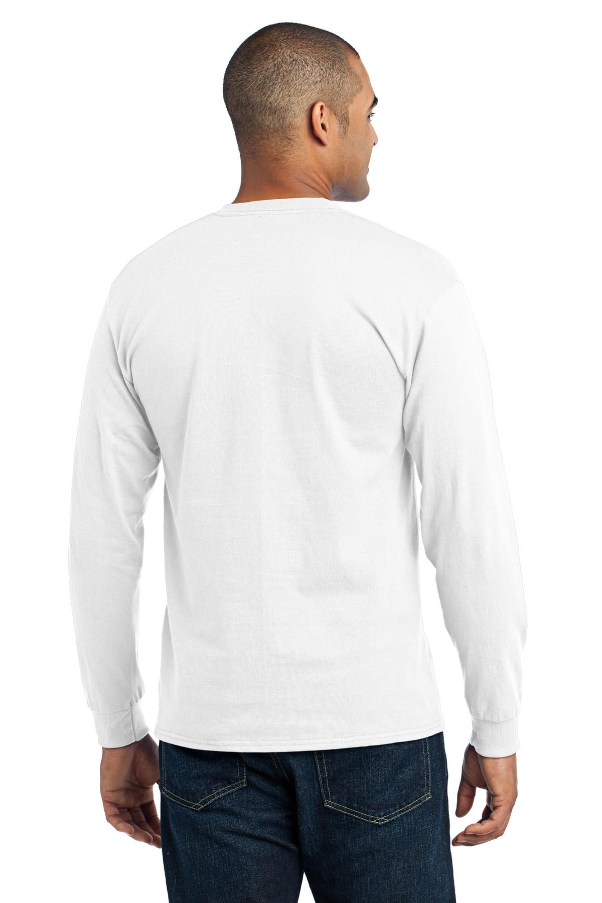 White Port & Co Tall Long Sleeve Core Blend Tee. PC55LST plain