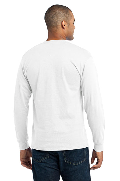 White Port & Co Tall Long Sleeve Core Blend Tee. PC55LST plain