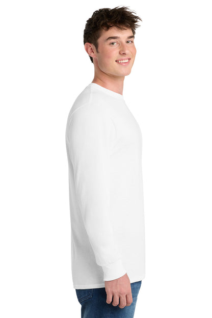 White Port & Co Tall Long Sleeve Core Blend Tee. PC55LST plain