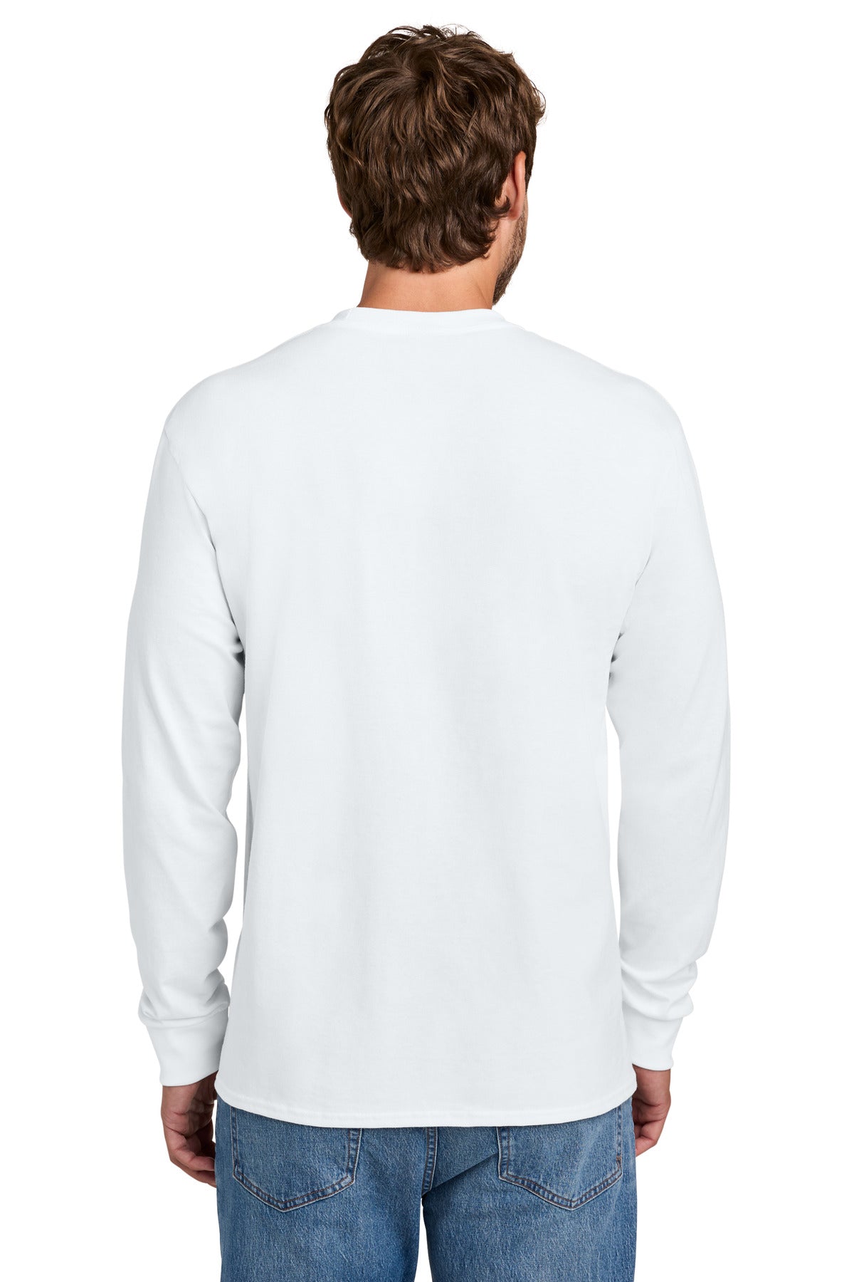 White Port & Co Tall Long Sleeve Essential Pocket Tee. PC61LSPT plain