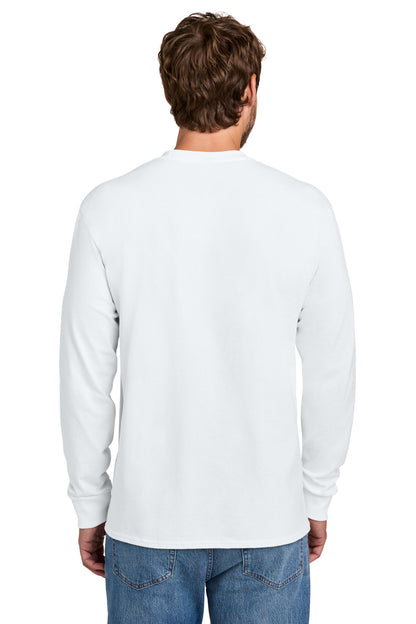 White Port & Co Tall Long Sleeve Essential Pocket Tee. PC61LSPT plain