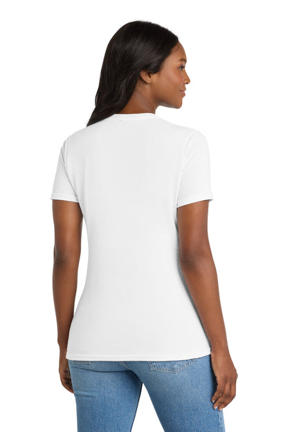 White Port & Co Women's Core Blend Tee. LPC55 plain