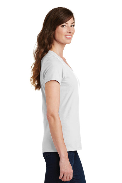 White Port & Co Women's Fan Favorite V-Neck Tee. LPC450V plain