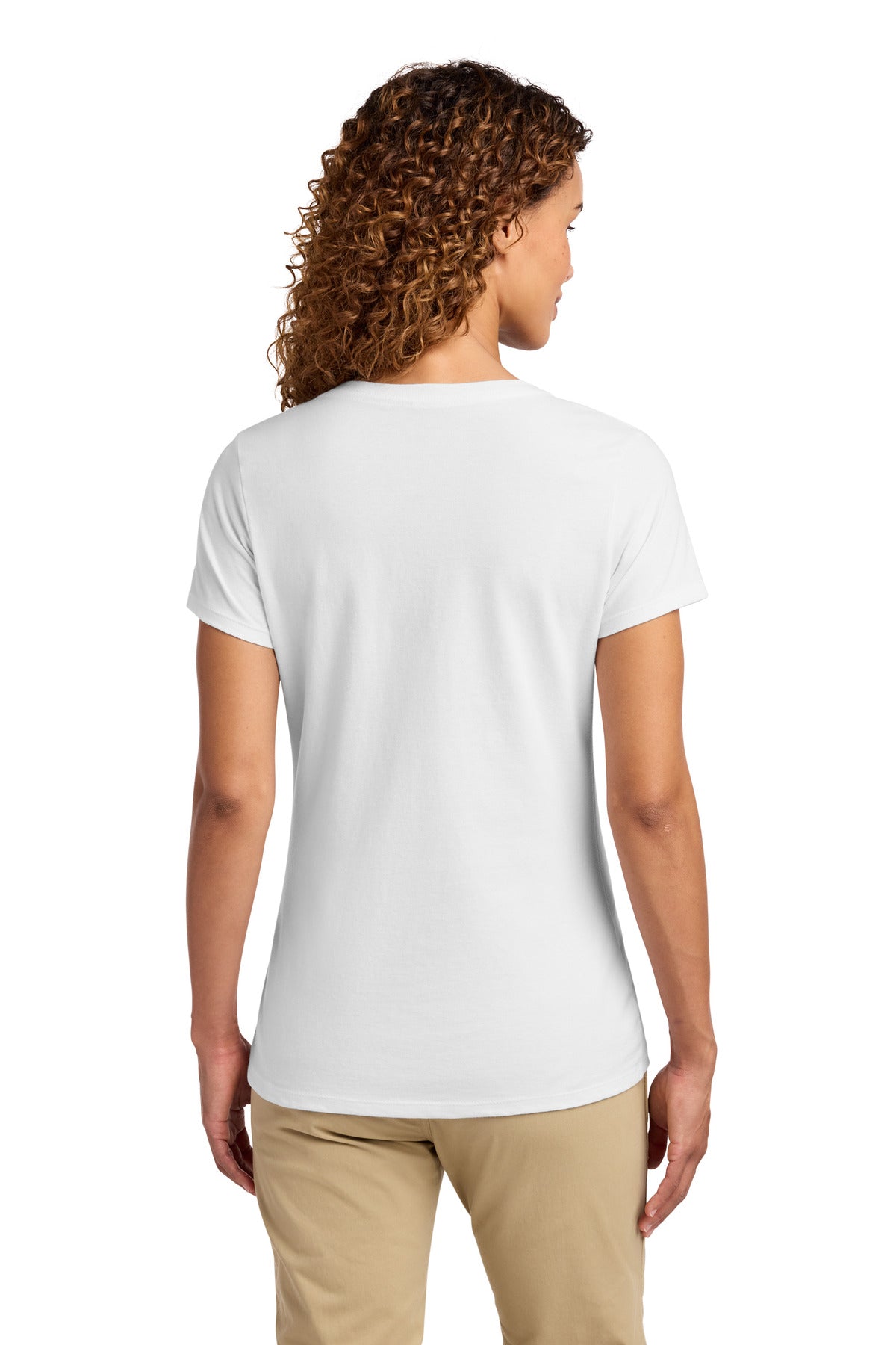 White Port & Co Women's Fan Favorite V-Neck Tee. LPC450V plain