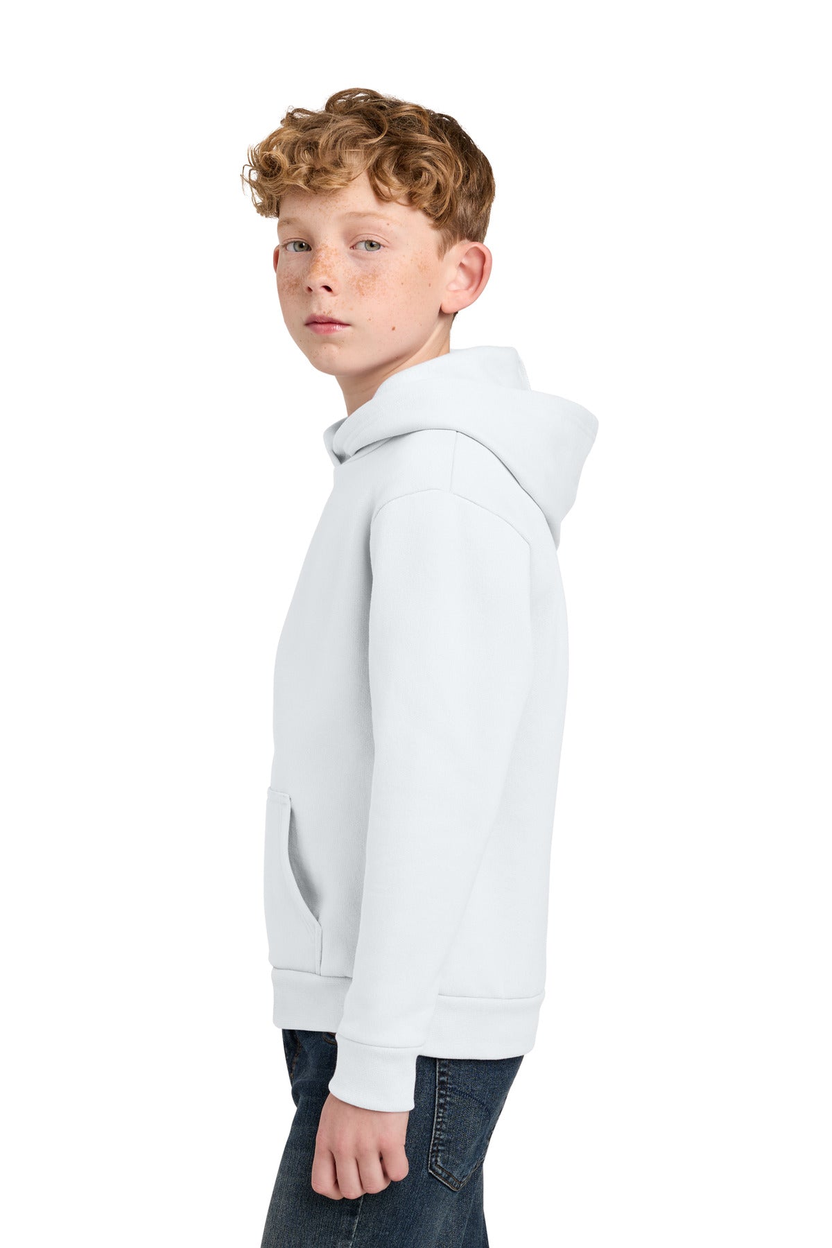 White Port & Co Youth Easy Fleece Pullover Hooded Sweatshirt PC68YH