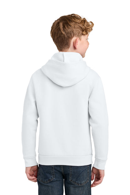White Port & Co Youth Easy Fleece Pullover Hooded Sweatshirt PC68YH