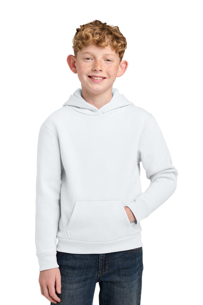 White Port & Co Youth Easy Fleece Pullover Hooded Sweatshirt PC68YH