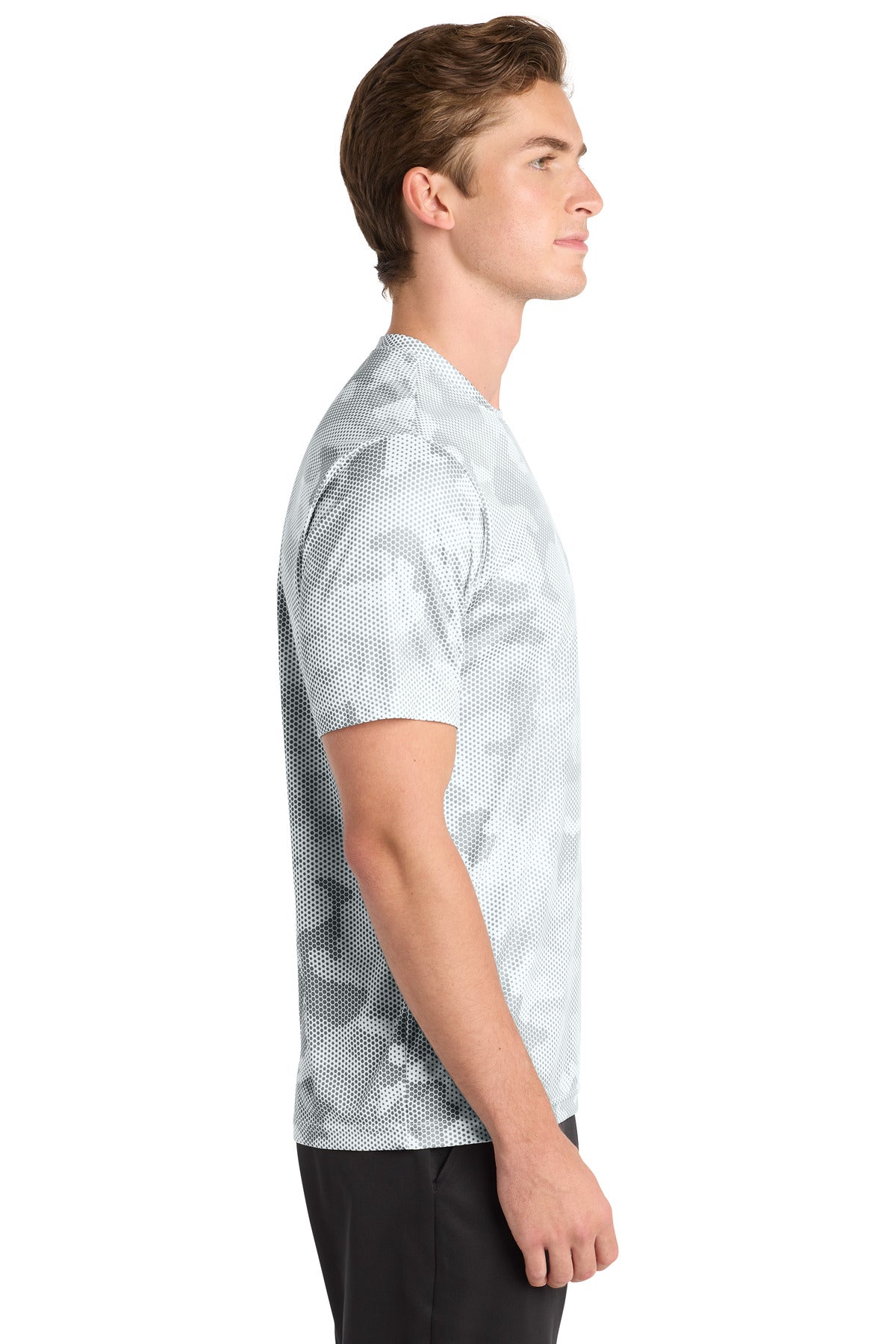 White Sport-Tek CamoHex Tee. ST370 plain