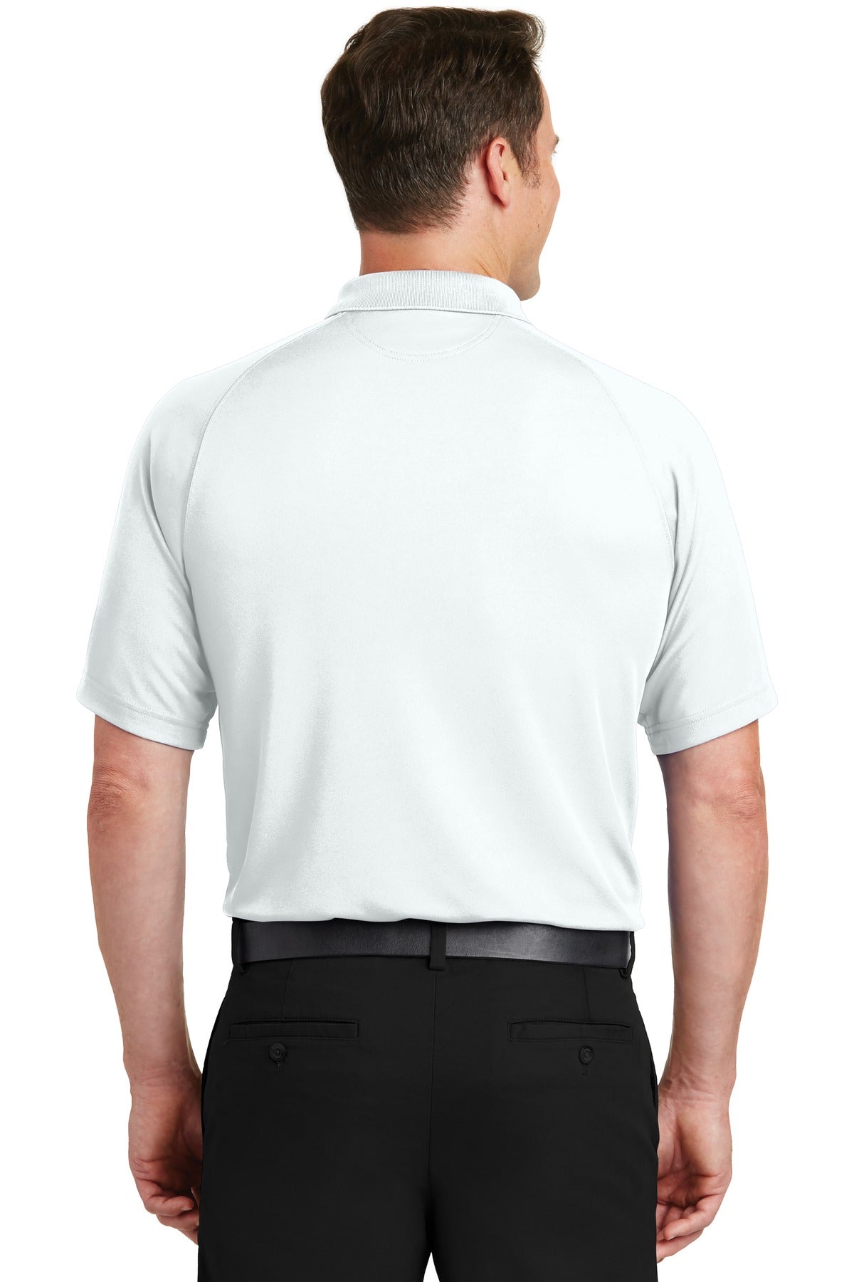 White Sport-Tek Dry Zone Raglan Polo. T475 plain
