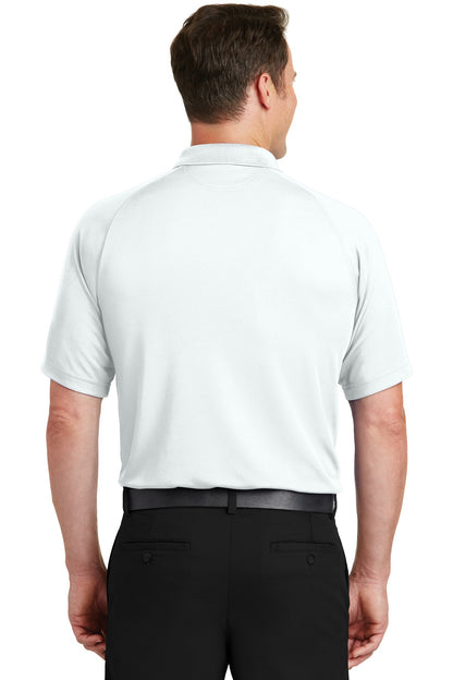 White Sport-Tek Dry Zone Raglan Polo. T475 plain