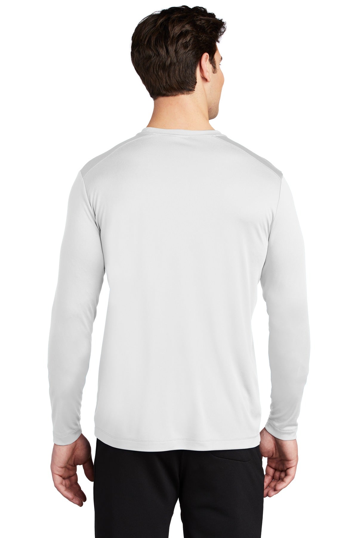 White Sport-Tek Posi-UV Pro Long Sleeve Tee. ST420LS plain