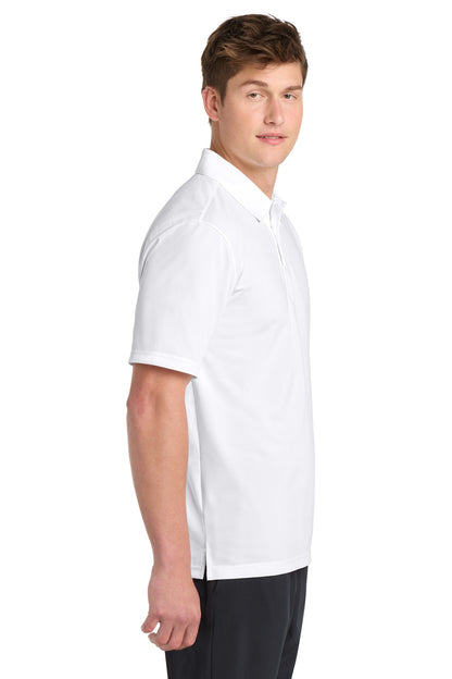 White Sport-Tek PosiCharge Active Textured Polo. ST690 plain