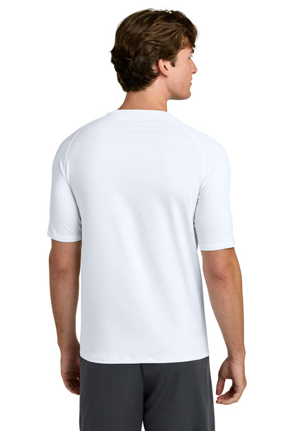 White Sport-Tek PosiCharge Compression 1/2-Sleeve Tee ST120 plain