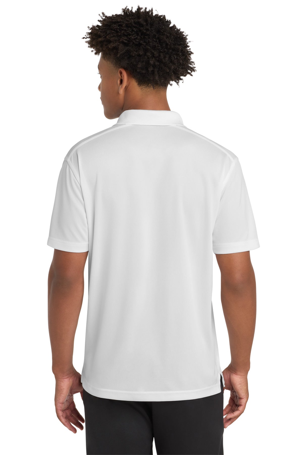 White Sport-Tek PosiCharge Micro-Mesh Polo. ST680 plain