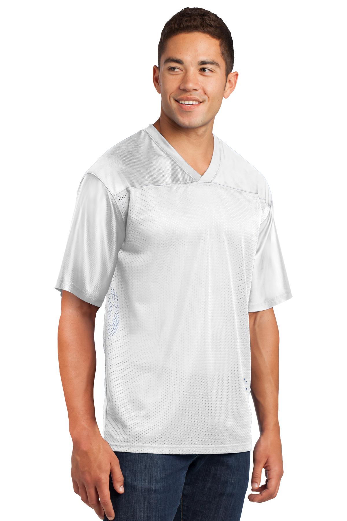 White Sport-Tek PosiCharge Replica Jersey. ST307 plain