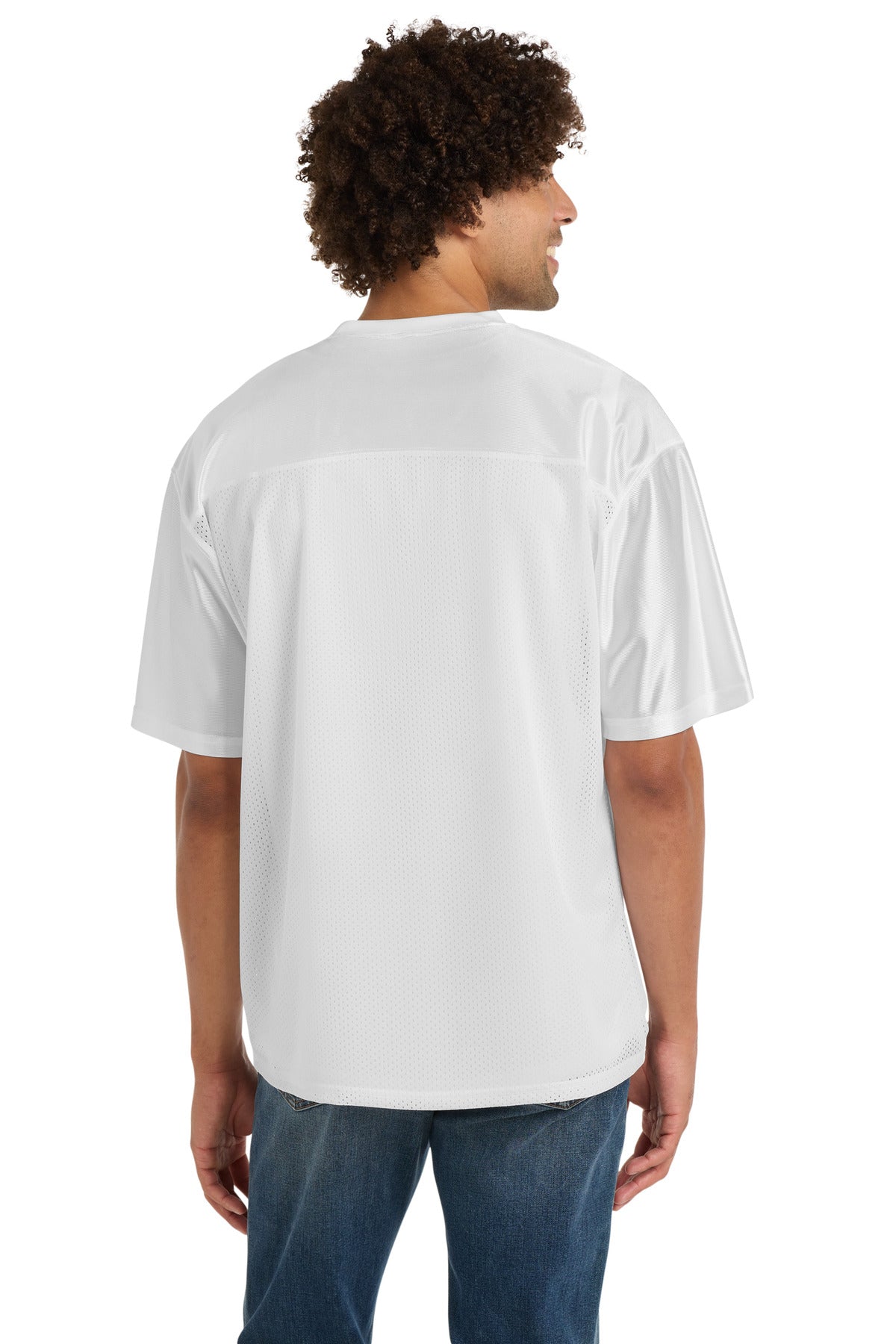 White Sport-Tek PosiCharge Replica Jersey. ST307 plain