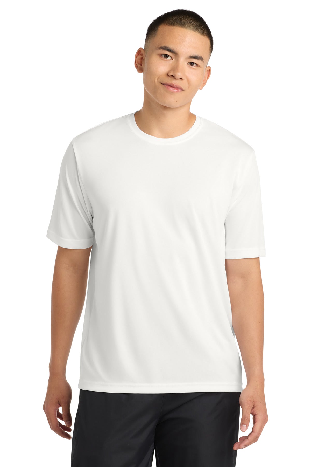 White Sport-Tek PosiCharge Tough Tee . ST320 plain