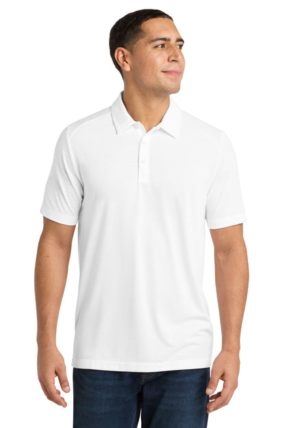 White Sport-Tek PosiCharge Tri-Blend Wicking Polo. ST405 plain