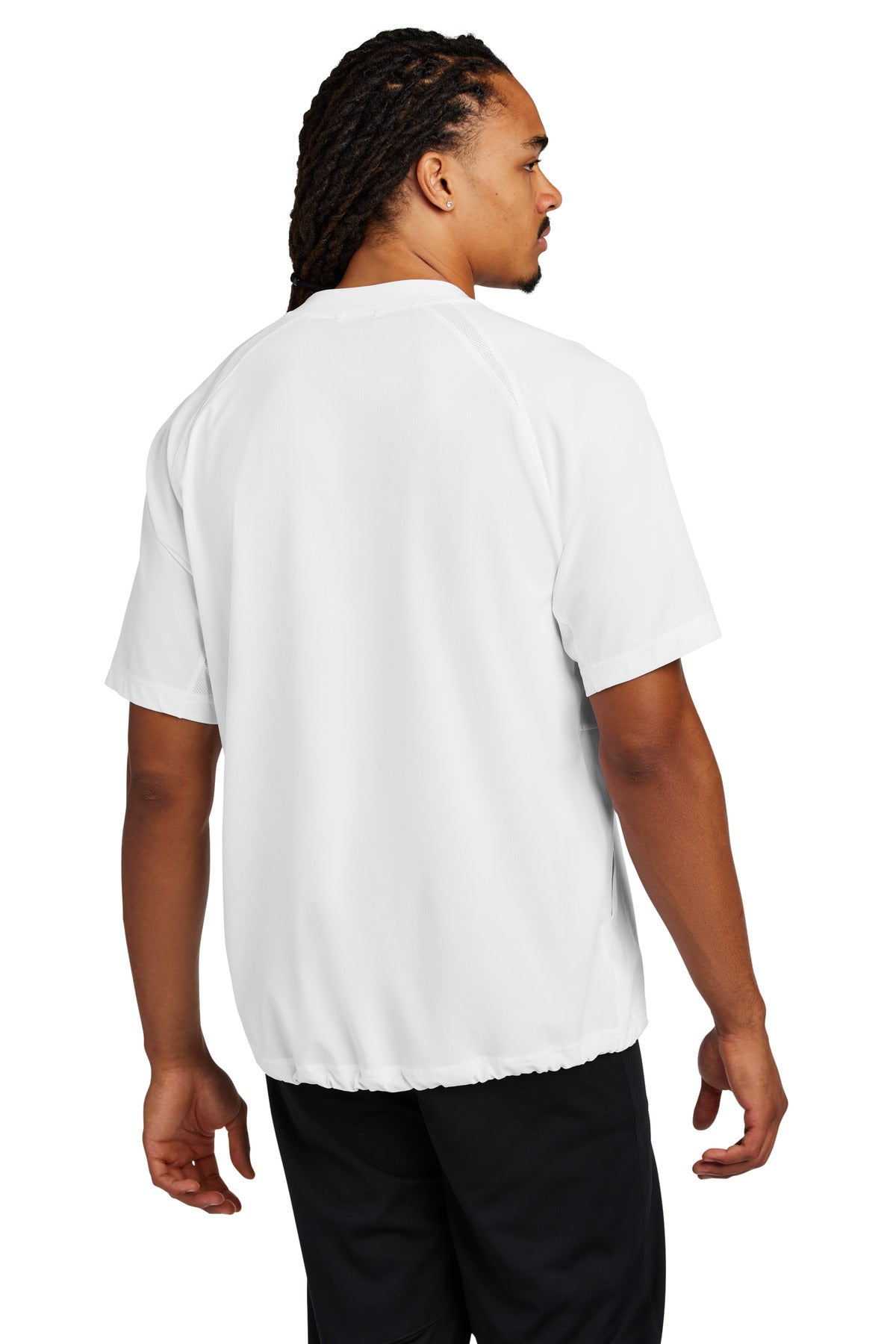 White Sport-Tek Repeat 1/2-Zip Short Sleeve Jacket JST489 plain