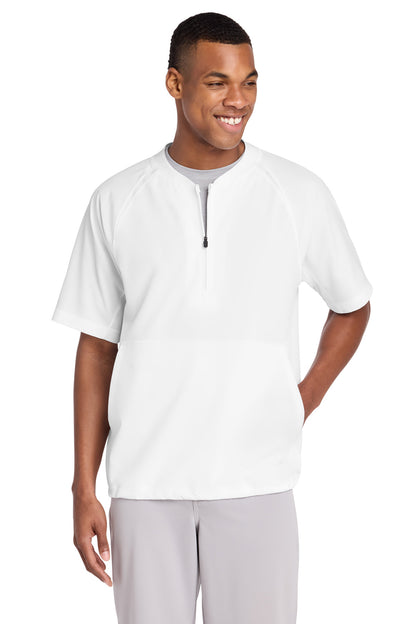 White Sport-Tek Repeat 1/2-Zip Short Sleeve Jacket JST489