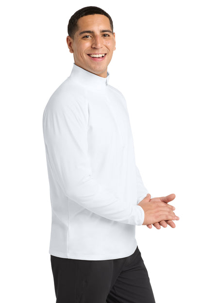 White Sport-Tek Sport-Wick Stretch 1/4-Zip Pullover. ST850 plain