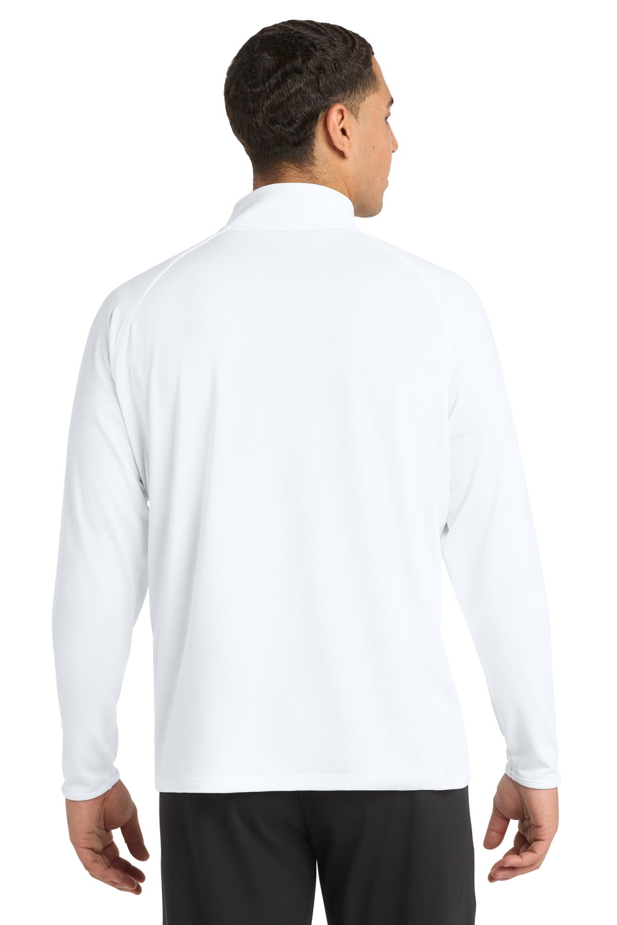 White Sport-Tek Sport-Wick Stretch 1/4-Zip Pullover. ST850 plain