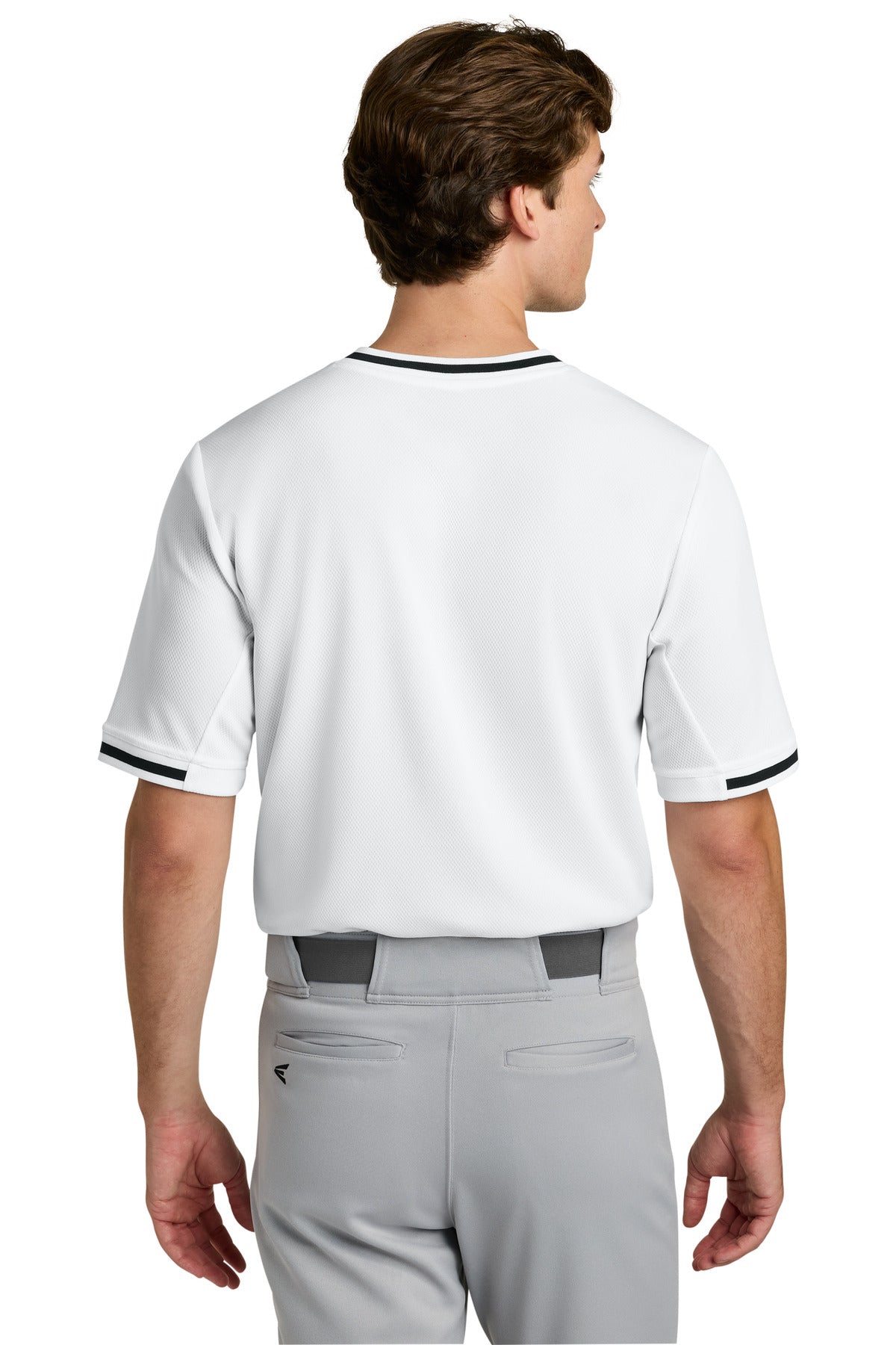 White Sport-Tek Tough Mesh V-Neck Baseball Jersey ST221 plain