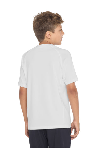 White Sport-Tek Youth Rashguard Tee. YST470 plain