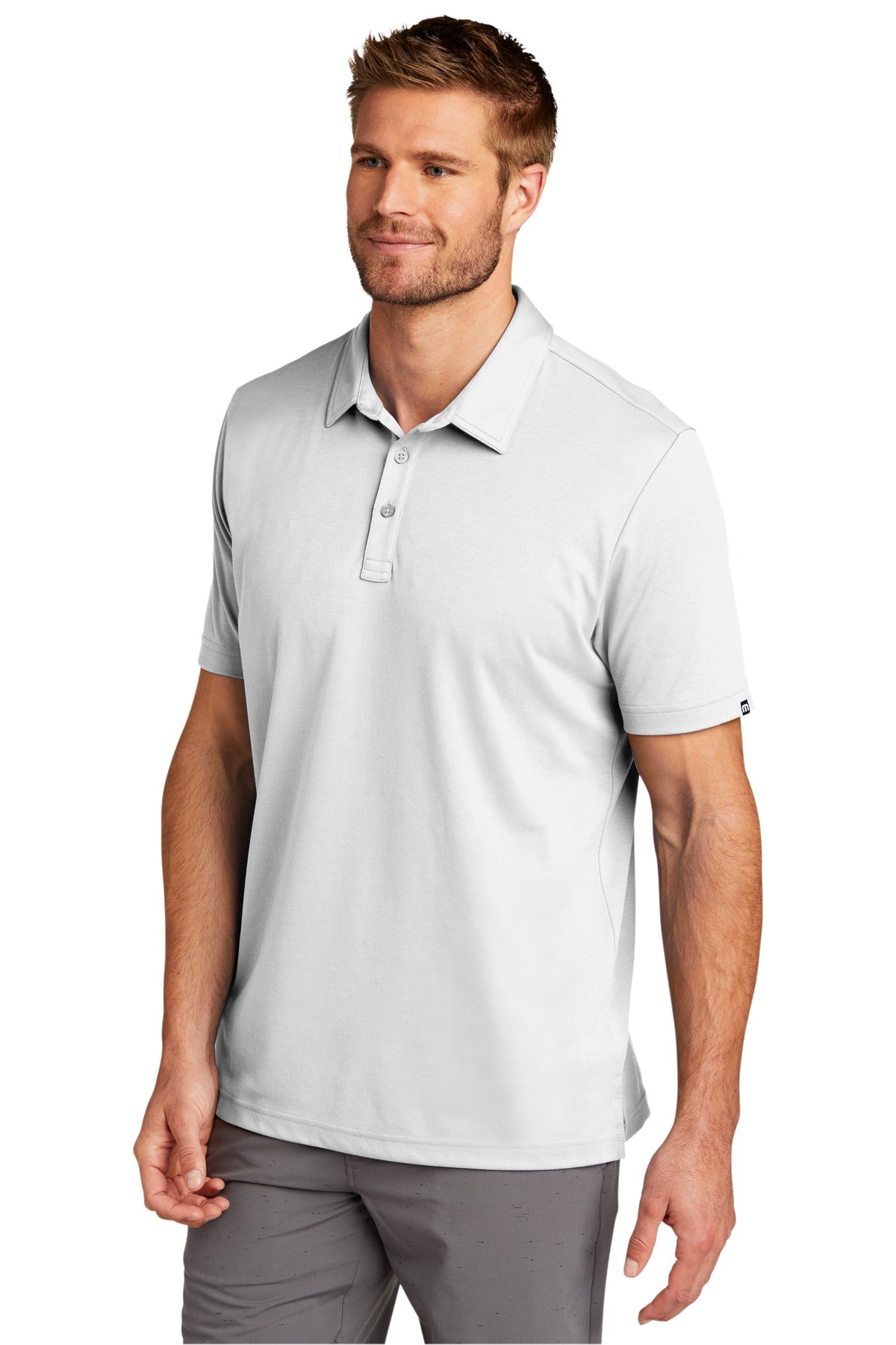 White TravisMathew Oceanside Solid Polo. TM1MU411 plain